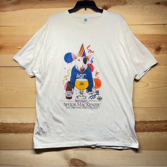 American Vintage Other - Vintage Bud Light Shirt Mens XXL White Spuds‎ Mackenzie Party Beer